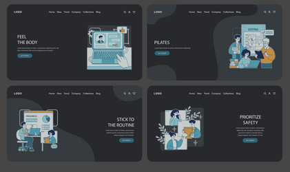 modern web pages with elements vector image
