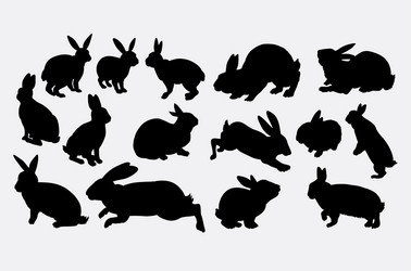 Rabbit Silhouette Running Vector Image