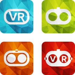 Set icons of virtual reality vector