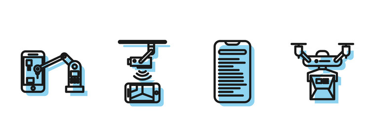 set line computer api interface industrial vector image