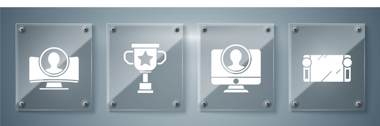 set portable video game console create account vector image
