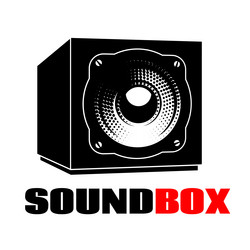template with speaker in box color vector image