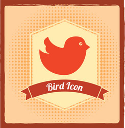 Bird design over beige background Royalty Free Vector Image