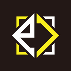 e j initials quadrangle monogram with square vector image
