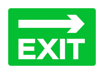 exit emergency green sign isolate on white vector image