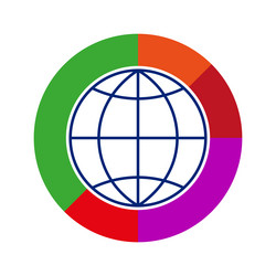 globe with chart colorful graphic circular pie vector image