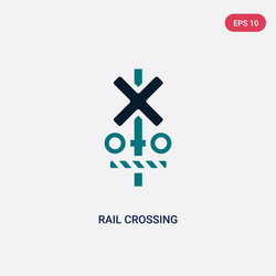 two color rail crossing icon from maps and flags vector image