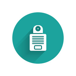 white intercom icon isolated with long shadow vector image