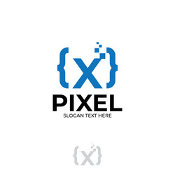 digital code logo with letter x design coding vector image