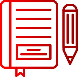notebook line gradient icon vector image