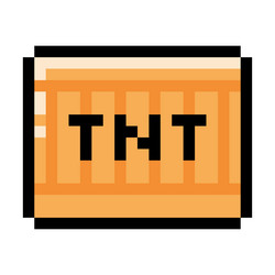 pixel 8-bit tnt dynamite object as video game vector