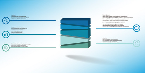 3d infographic template with embossed cube vector