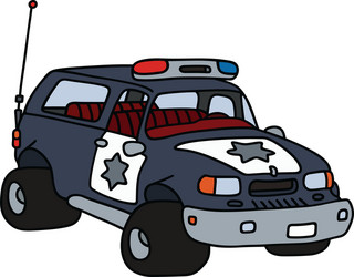 funny big police car vector