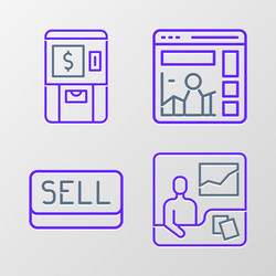 set line trading courses sell button website vector image
