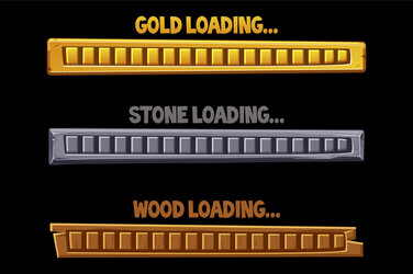 textured loading interface buttons golden stone vector image