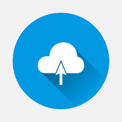 Upload icon on blue background flat image load vector