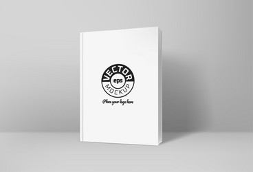 White paper book in bright interior mockup place vector