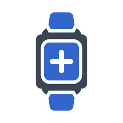 Add sign smart watch icon vector