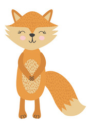 Baby print with little fox scandinavian vector