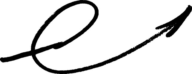 brushstroke arrow smooth two loop up hand drawn vector image