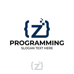 digital code logo with letter z design coding vector image