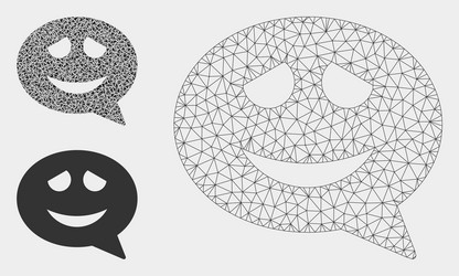 happy smiley message mesh network model vector image