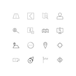 maps and navigation linear thin icons set vector image