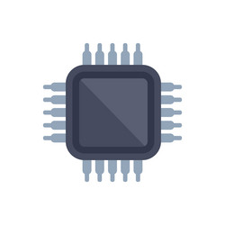 microchip cpu processor icon showing data vector image