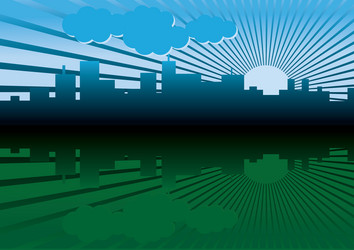 morning city landscape vector