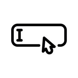 outline text input field with cursor indicating vector image