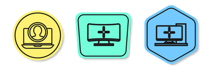 set line create account screen computer monitor vector image
