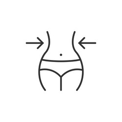 Weight loss icon in flat style belly on white vector