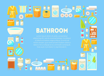 bathroom frame square shape with place for text vector image