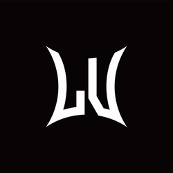 Lv monogram logo with shield and crown style Vector Image