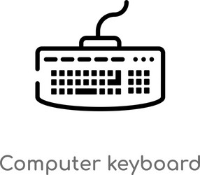 outline computer keyboard icon isolated black vector image