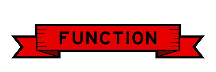 ribbon label banner with word function in red vector