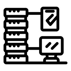 server room data processing with computer vector image