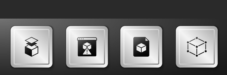 Set layers 3d printer isometric cube file vector