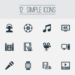 Set of simple multi icons vector
