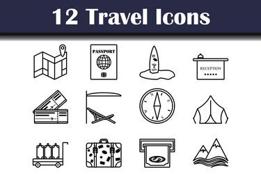 Travel icon set vector