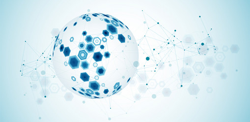 abstract sphere background with plexus effect 3d vector image