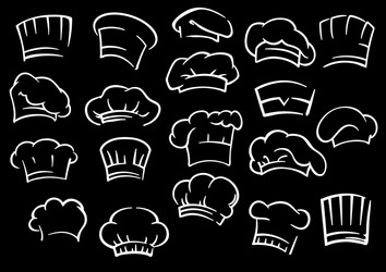 chef toques or hats on black background vector