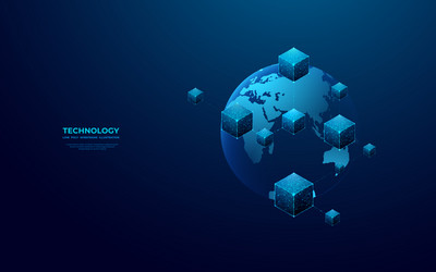 Digital Blockchain Globe vector image
