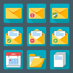 flat style icon set for web and mobile application vector image