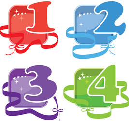 four buttons with numbers vector image