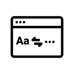 outline application window showing language vector image