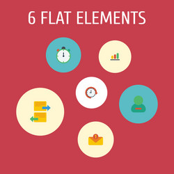 set task manager icons flat style symbols vector image