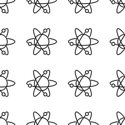 seamless pattern from atom icon with orbits vector image
