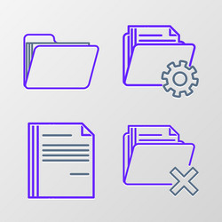 set line delete folder file document vector image