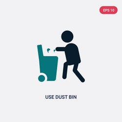 two color use dust bin icon from maps and flags vector image